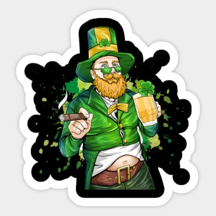 Ciggarette and beer st patrick's day Sticker